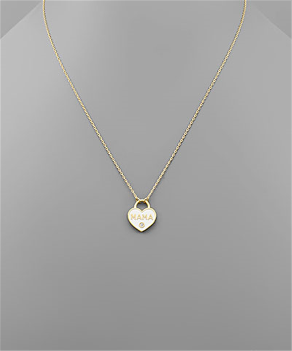 Trendy Mama Heart Lock Necklace