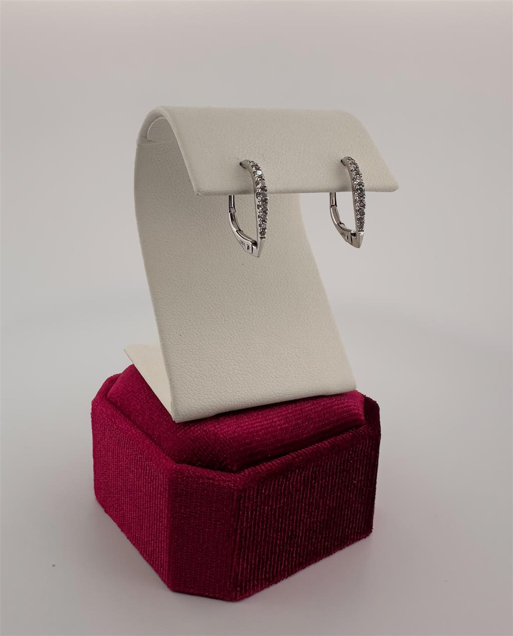 White Gold Diamond Leverback Earrings