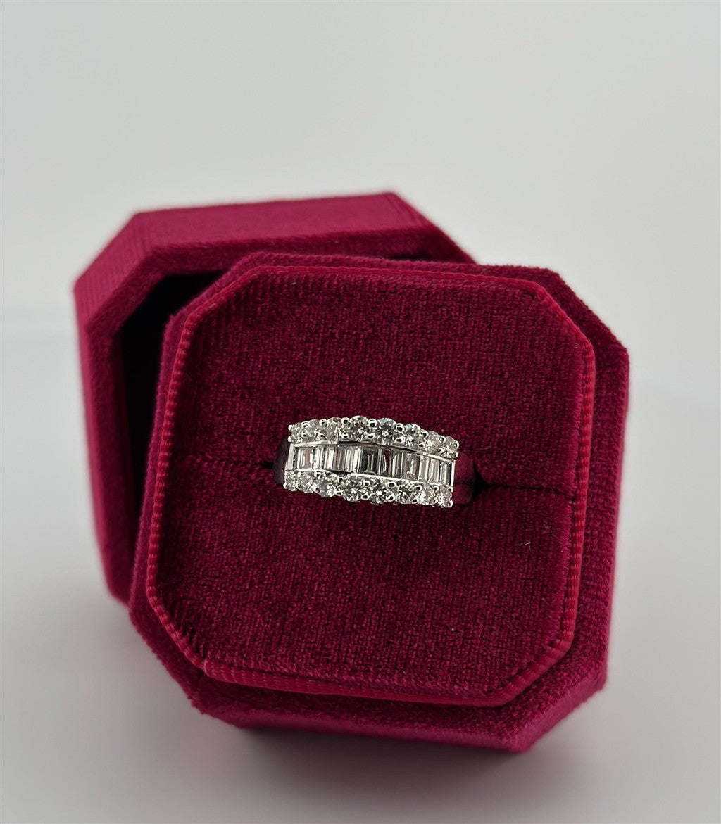 White Gold Baguette Diamond Anniversary Ring