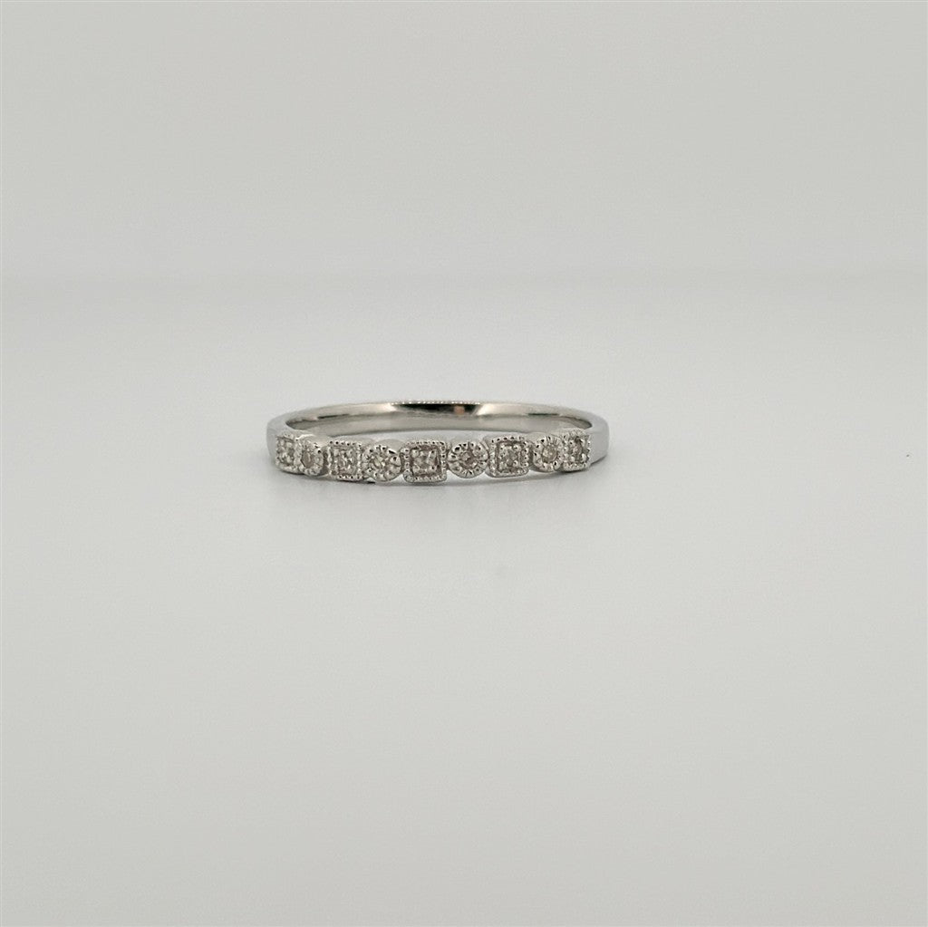 White Gold Vintage Inspired Stackable Ring