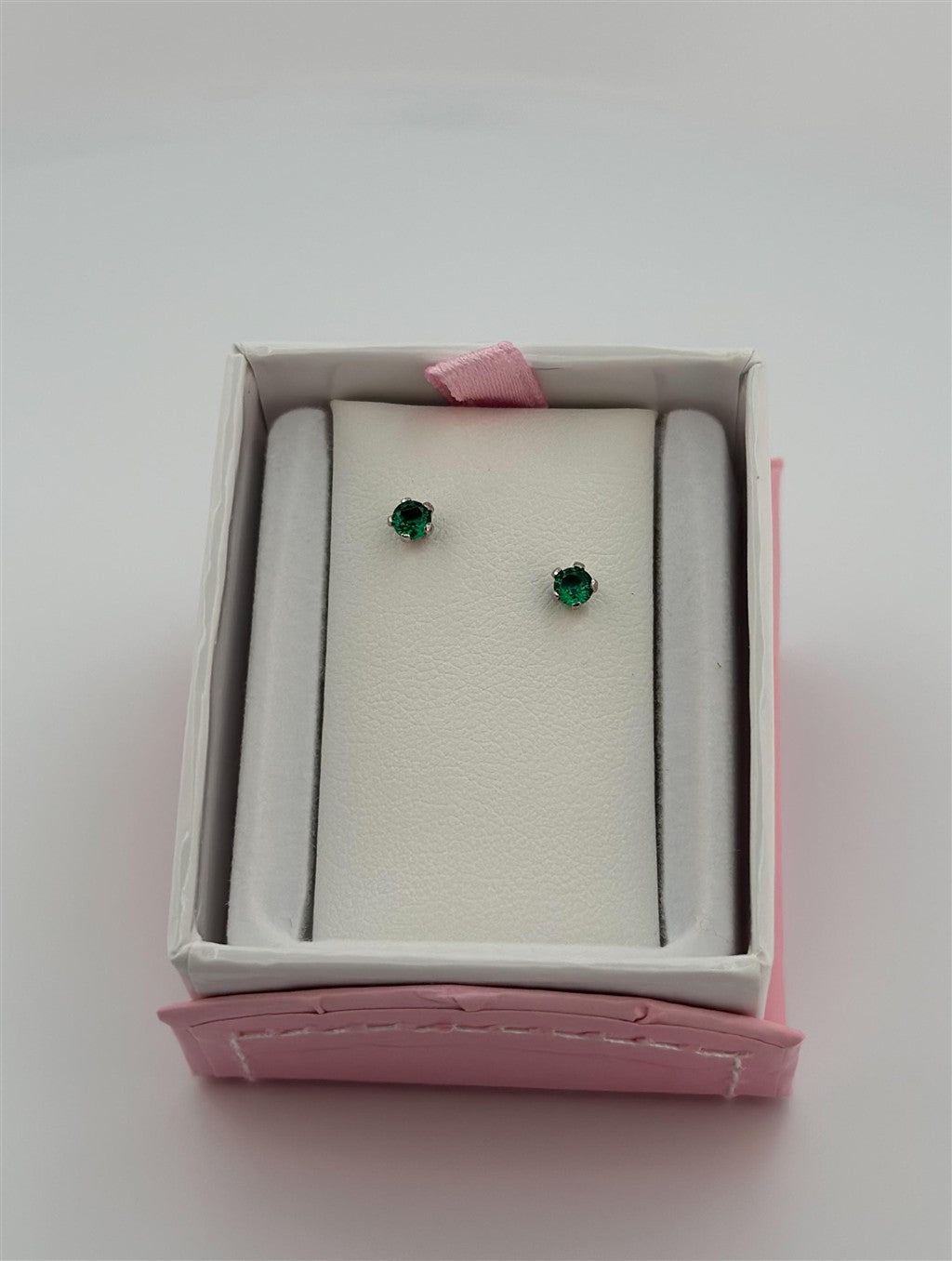 Childrens Sterling Silver May Birthstone Earrings