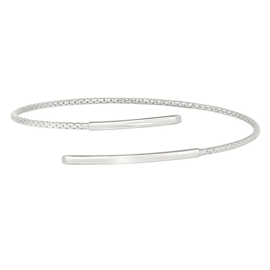 Sterling Silver Corean Cable Cuff Fashion Bracelet