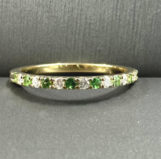 Yellow Gold May Birthstone Stackable Ring