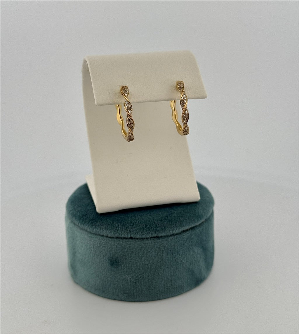 Yellow Gold Lab Grown Diamond Hoop Earrings