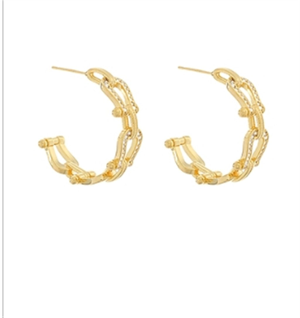 Trendy Link Hoop Earrings
