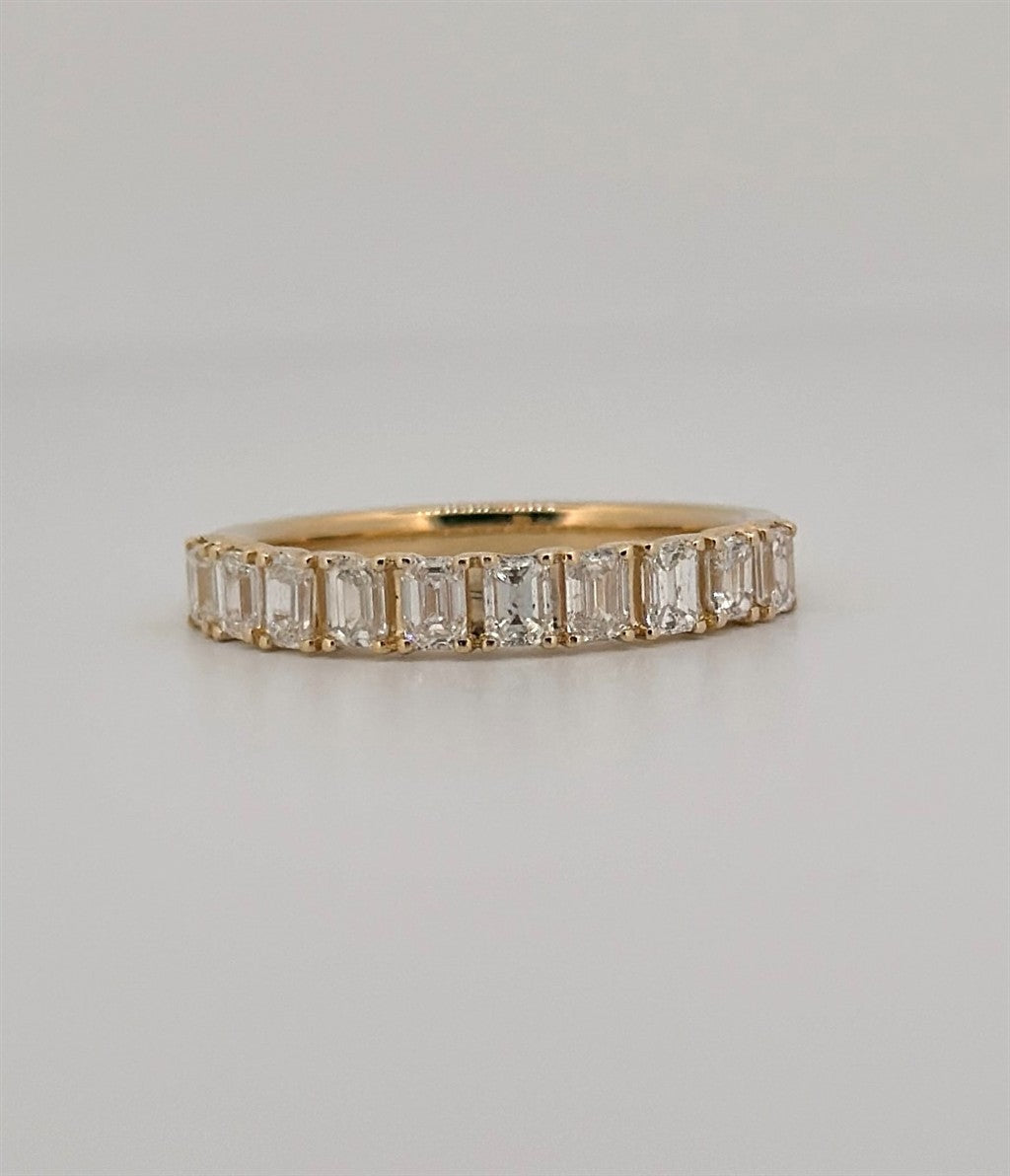 Yellow Gold Emerald Cut Diamond Band
