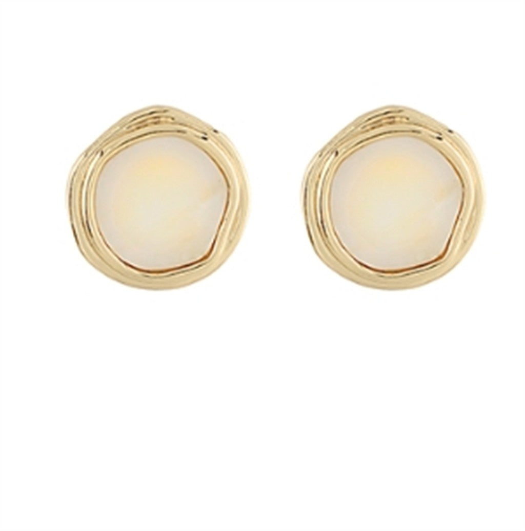 Trendy Pearl Button Earrings