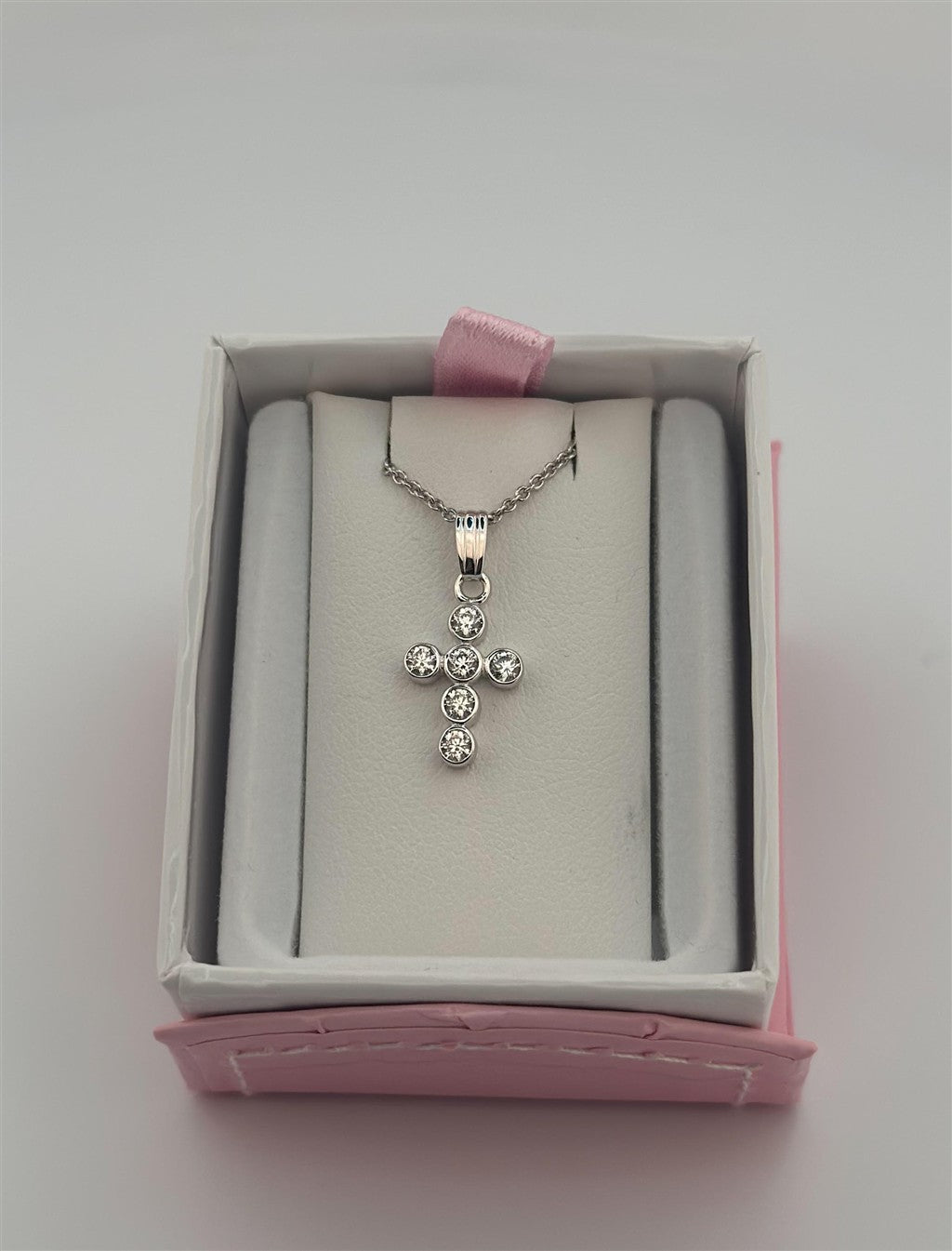 Sterling Silver CZ Cross Necklace