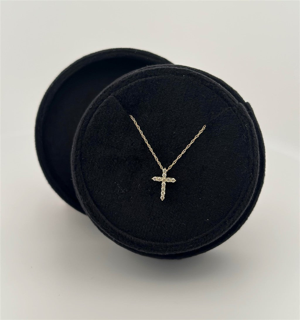 Yellow Gold Diamond Cross Necklace