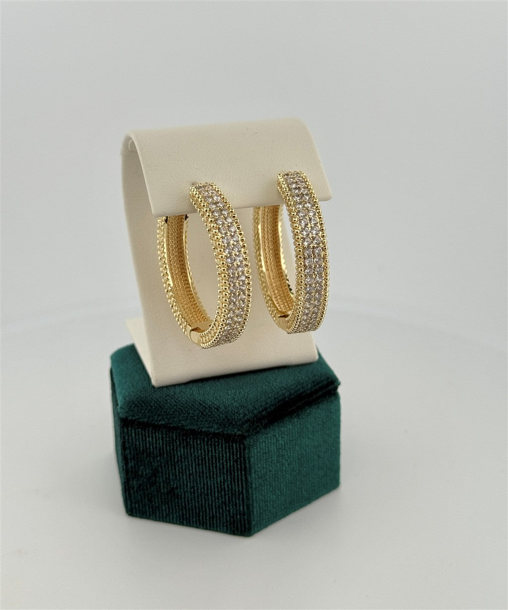 Trendy Cz Hoop Earrings