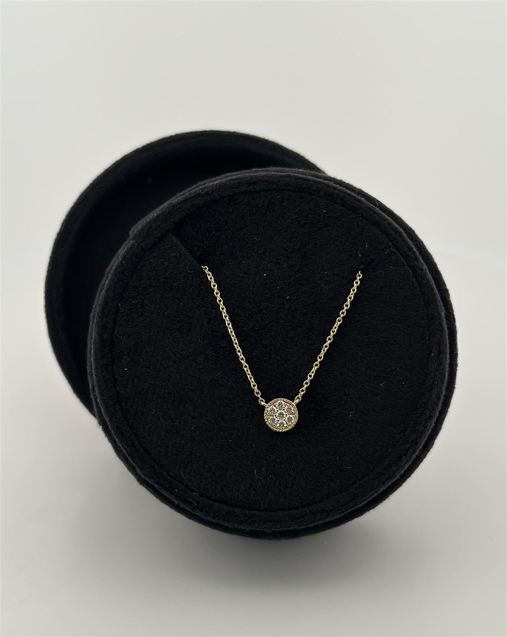 Yellow Gold Round Diamond Necklace