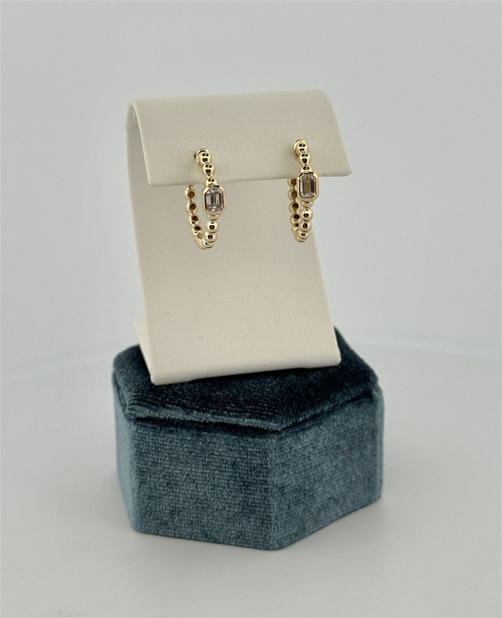 Yellow Gold Lab Diamond Hoop Earrings
