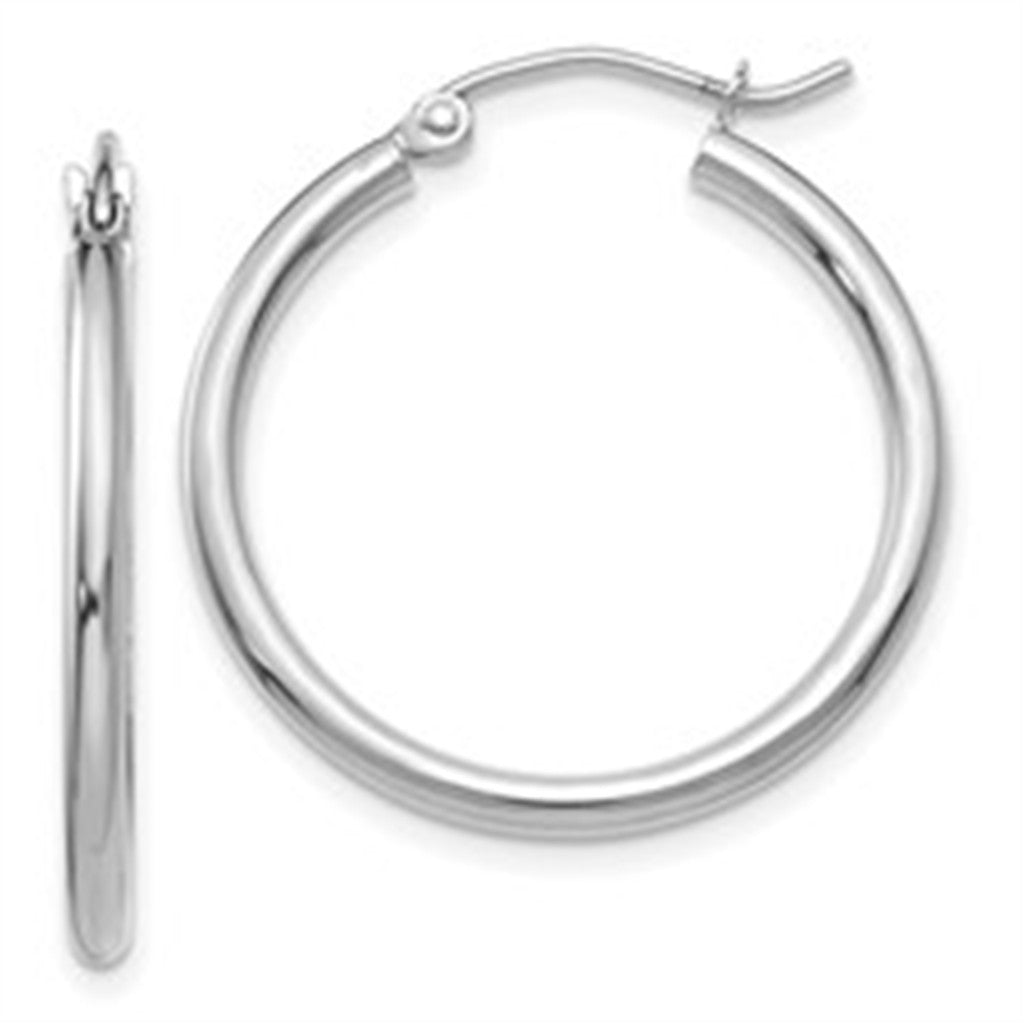 White Gold Hoop Earrings