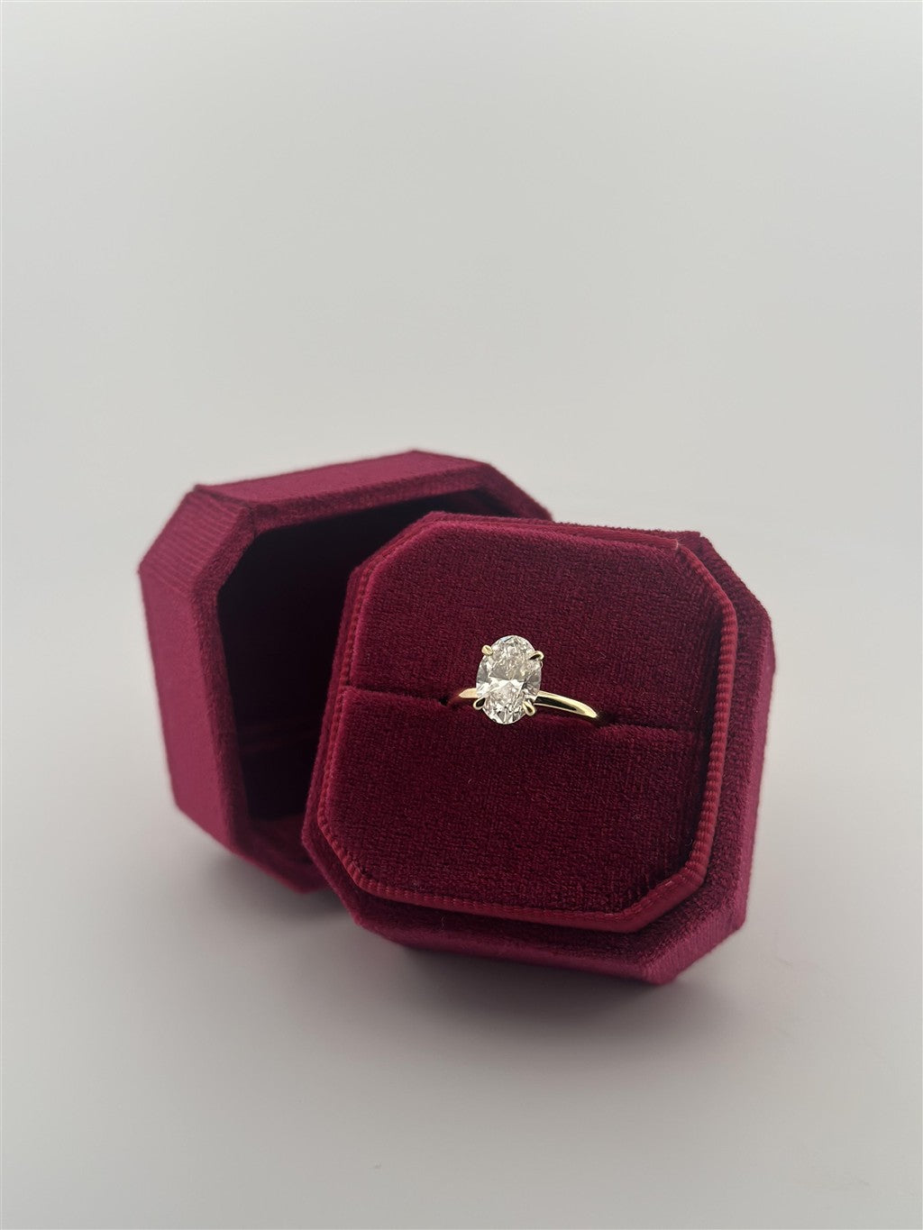 Yellow Gold Oval Lab Diamond Engagement Ring