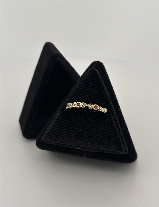 Yellow Gold Vintage Inspired July Birthstone Stackable Ring