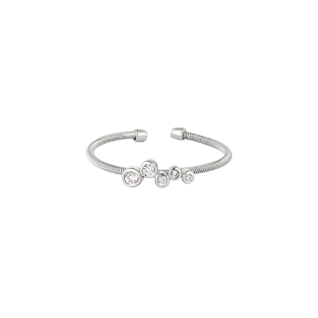 Sterling Silver Cable Cuff Ring