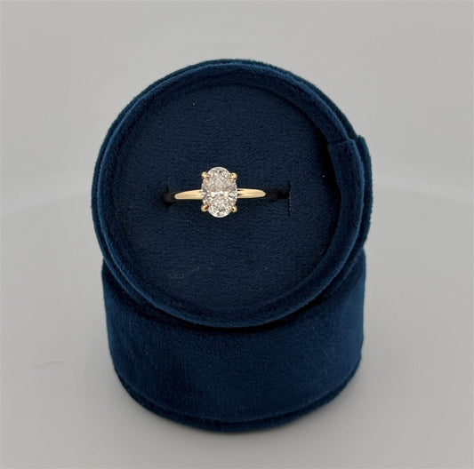 Yellow Gold Lab Grown Oval Engagement Ring