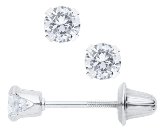 Sterling Silver CZ Stud Earrings