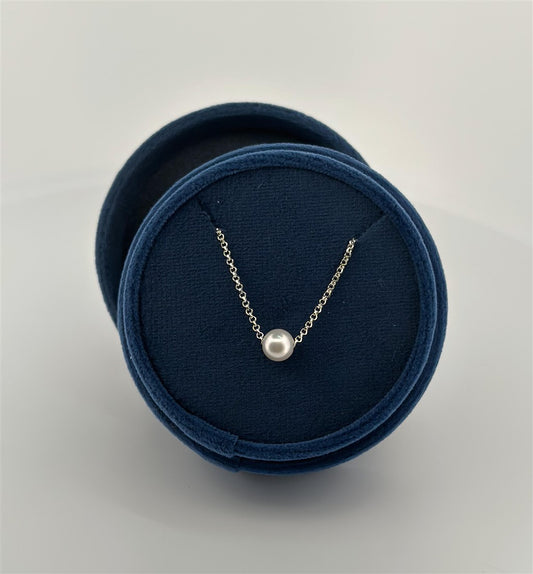Sterling Silver 20" Single Pearl Necklace