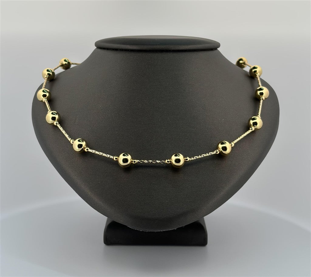 Gold Filled Beaded Necklace