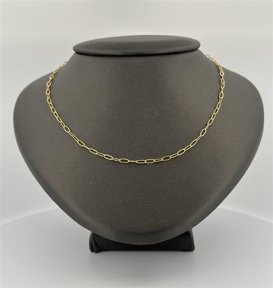 Gold Filled 18" Elongated Flat Link Chain