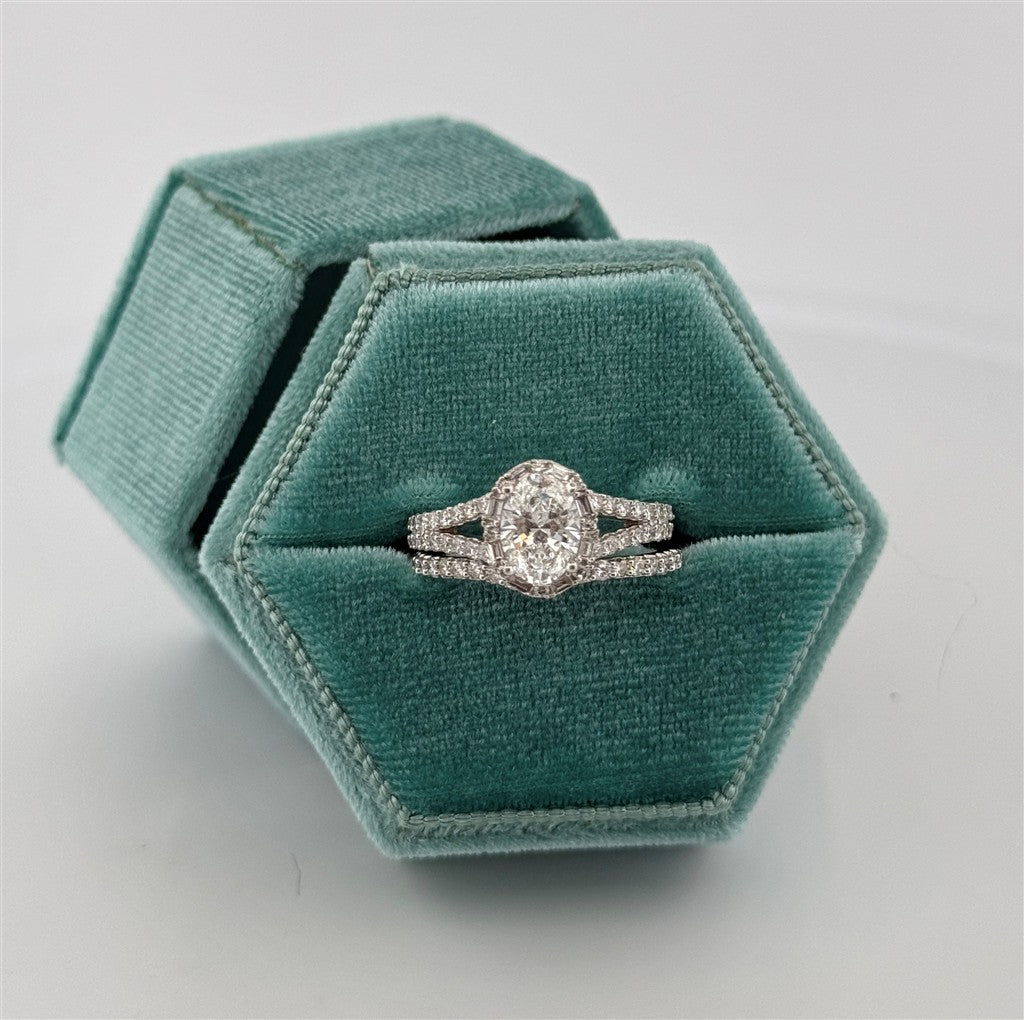 White Gold Lab And Natural Diamond Bridal Set