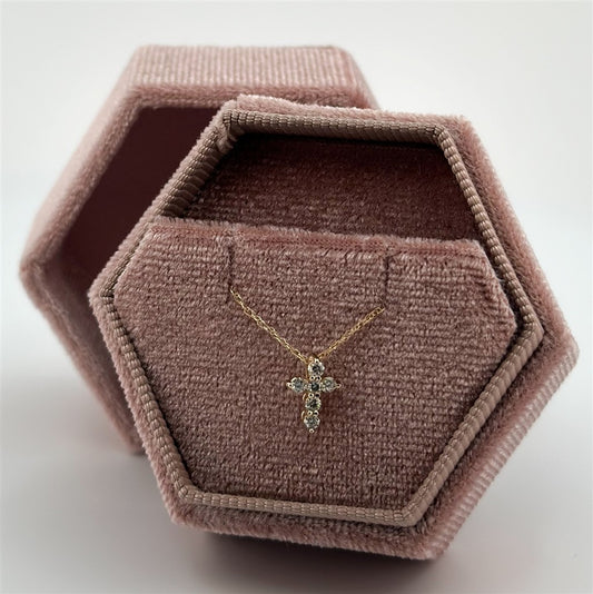 Yellow Gold Diamond Cross Necklace