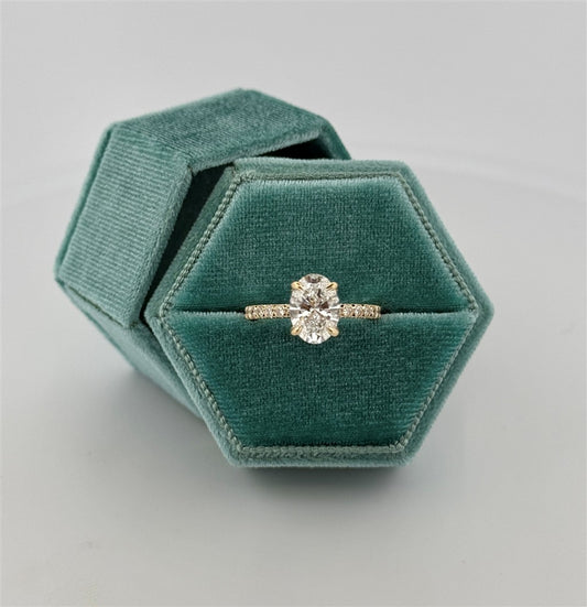 Yellow Gold Oval Lab Grown Diamond Engagement Ring