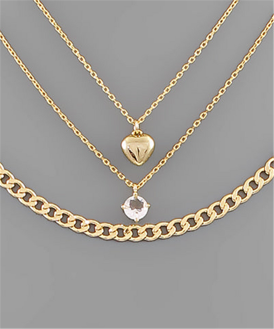 Heart Cz Layered Necklace