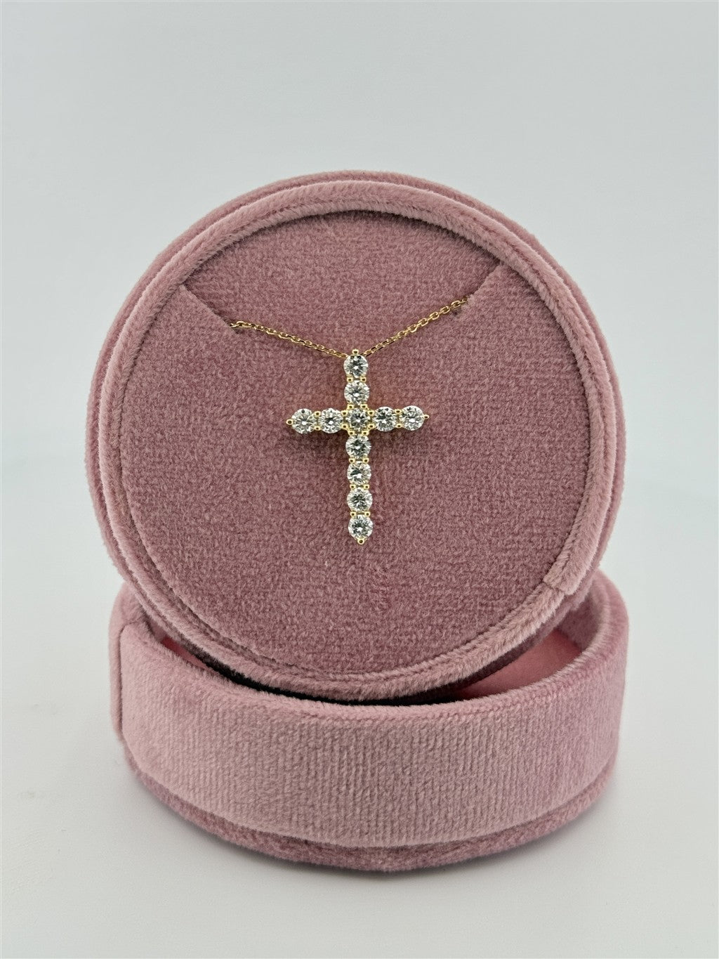 Yellow Gold Lab Grown Cross Necklace