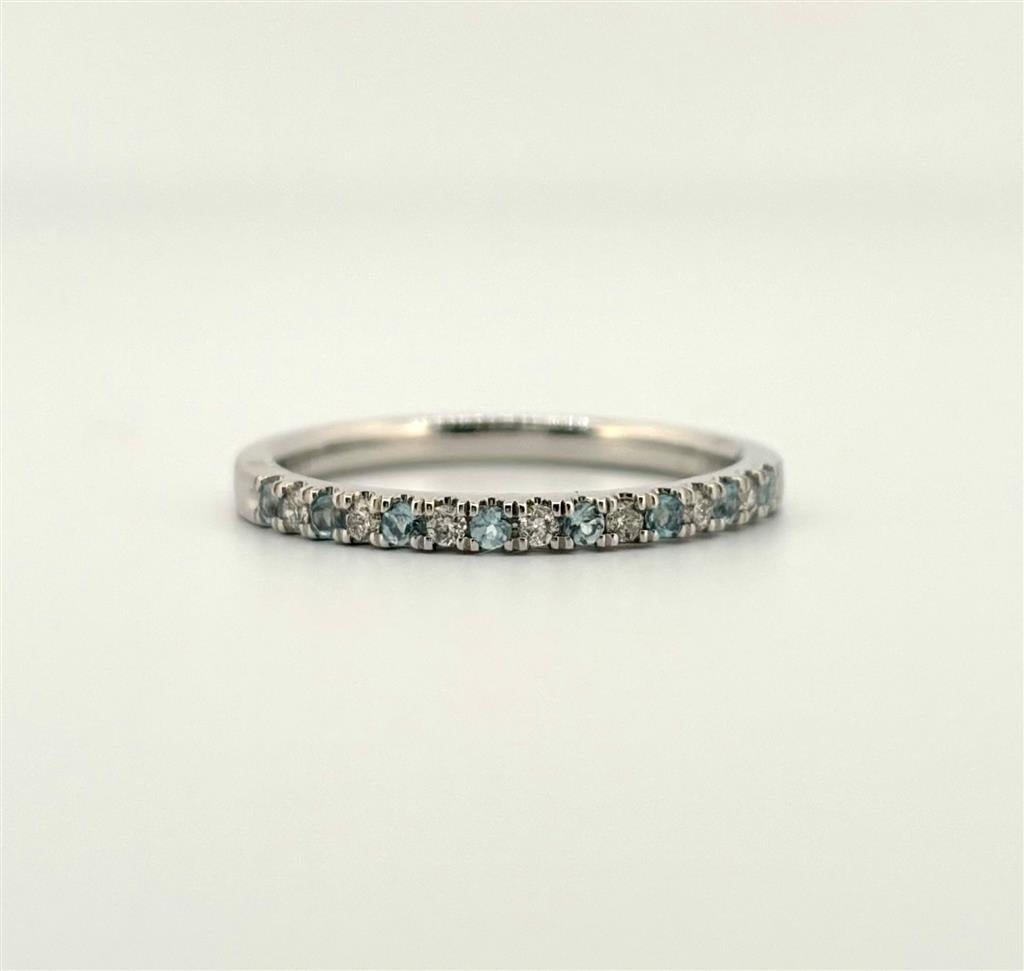 White Gold March Birthstone Stackable Ring