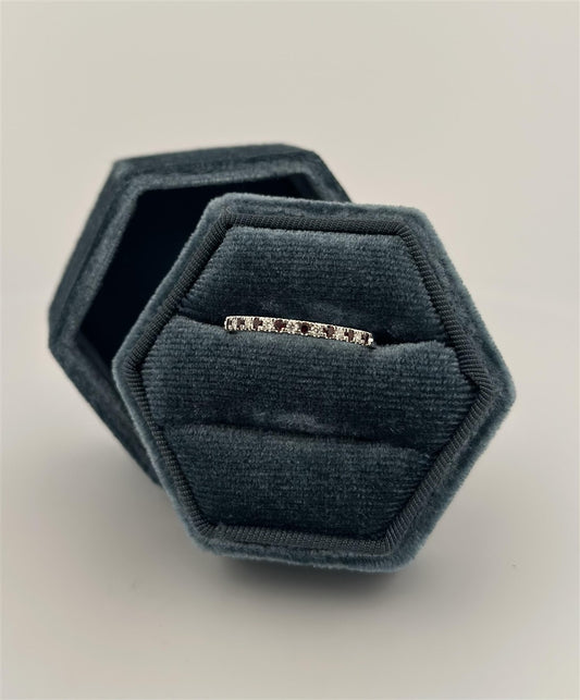 White Gold Garnet And Diamond Band