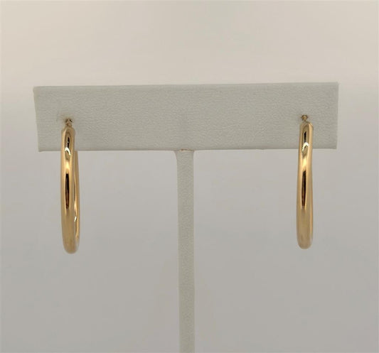 Yellow Gold Oval Hoop Earrings