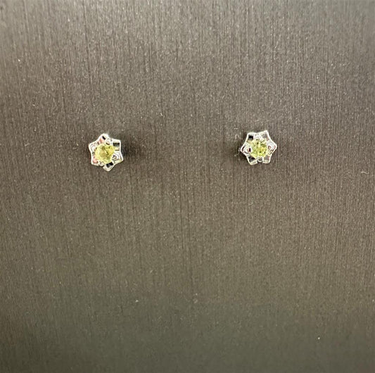 Sterling Silver Peridot Stud Earrings