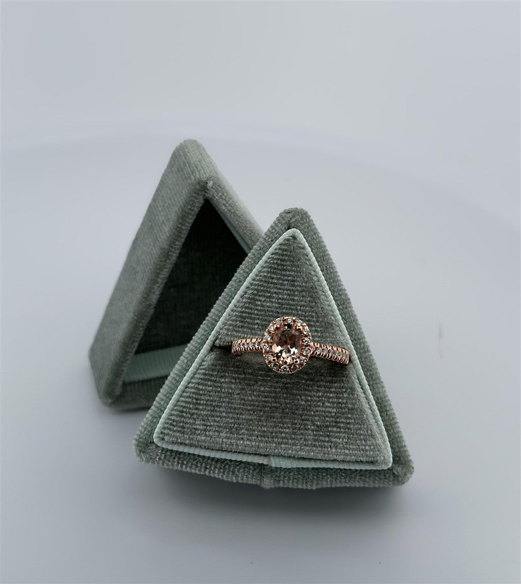 Rose Gold Halo Style Morganite Ring