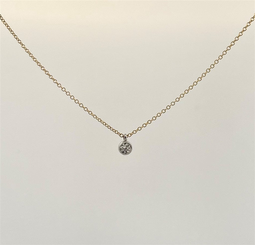 Yellow Gold Lab Grown Diamond Solitaire Necklace