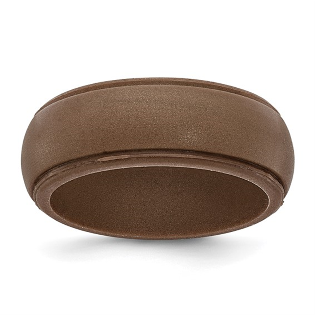 Bronze Metallic Ridged Silicone Wedding Band