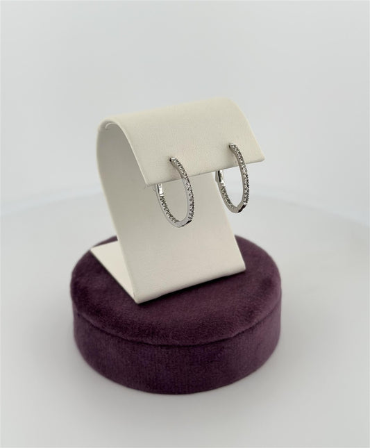 White Gold Diamond Hoop Earrings