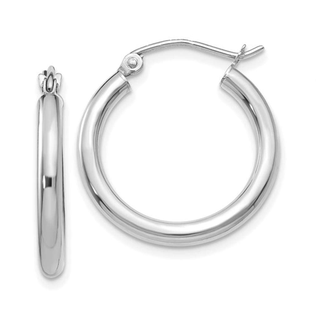 White Gold Hoop Earrings