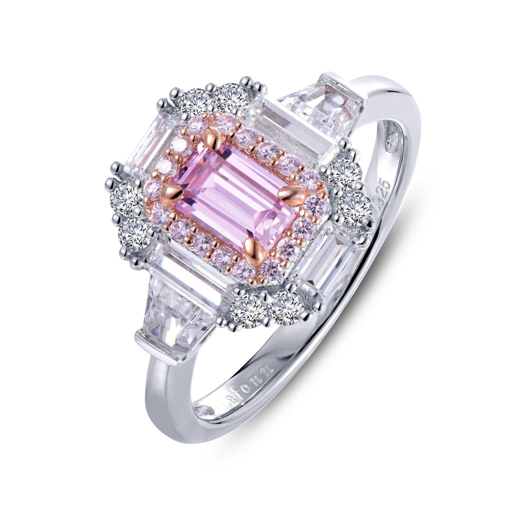 Lafonn Baguette Halo Pink Ring