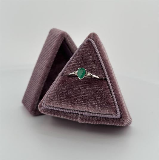 White Gold Diamond Accented Emerald Ring