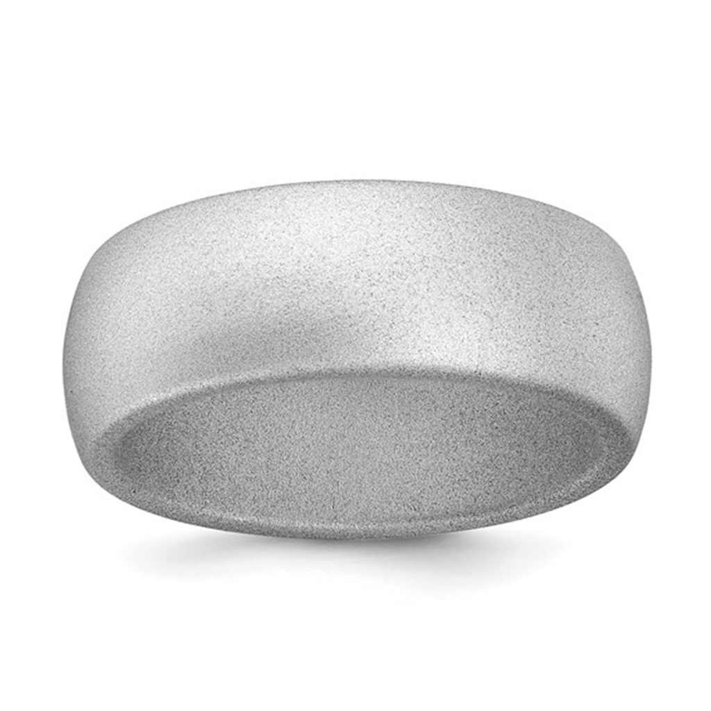 Silver Metallic Domed Silicone Wedding Band
