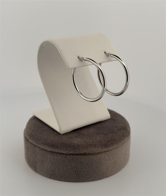White Gold Hoop Earrings