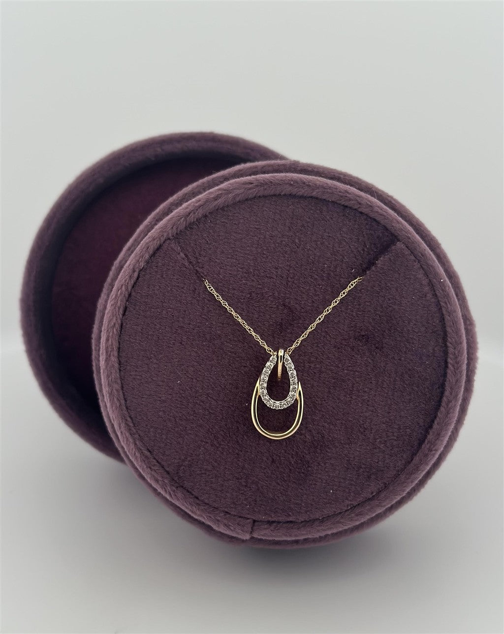 Yellow Gold Diamond Pear Shape Necklace
