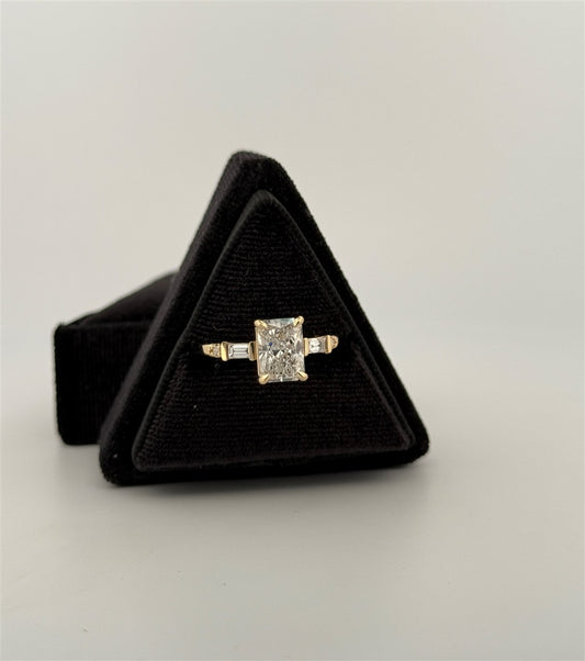 Yellow Gold Lab Grown Radiant Cut Engagement Ring