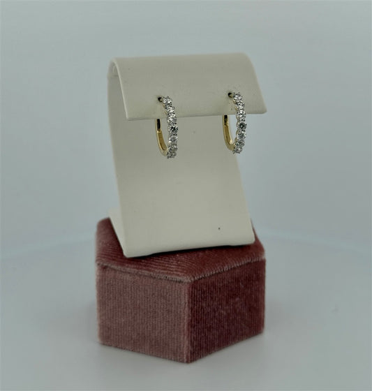 Yellow Gold Diamond Hoop Earrings