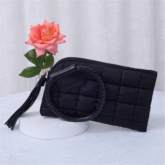 Black Puffer Wristlet