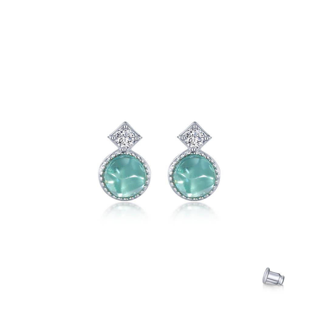 Lafonn Green Sapphire Stud Earrings