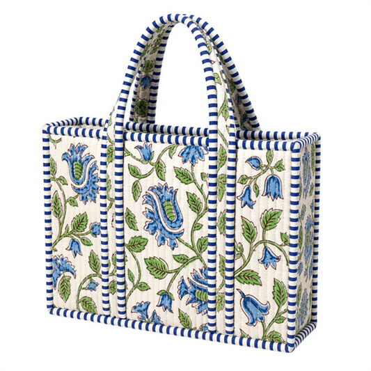 Blue Quilted Mini Bag