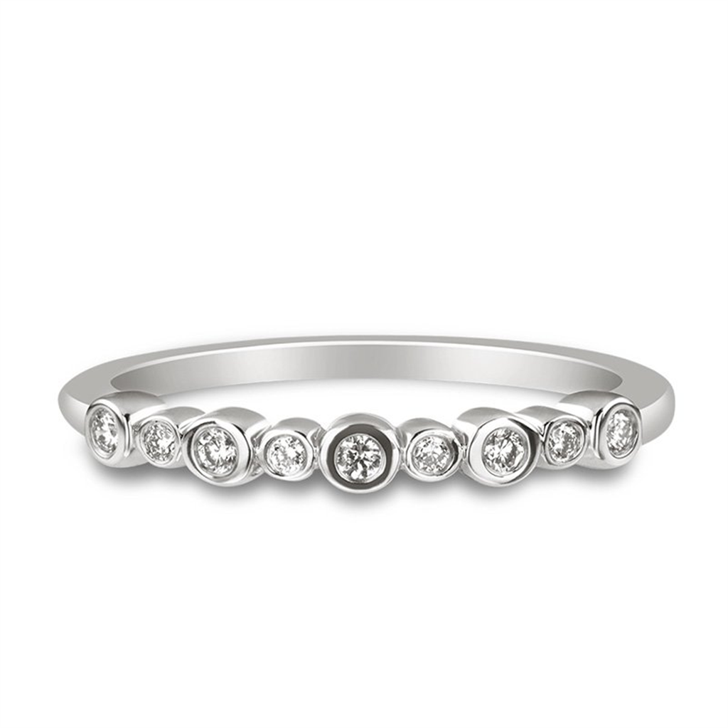 White Gold Round Diamond Stackable Ring